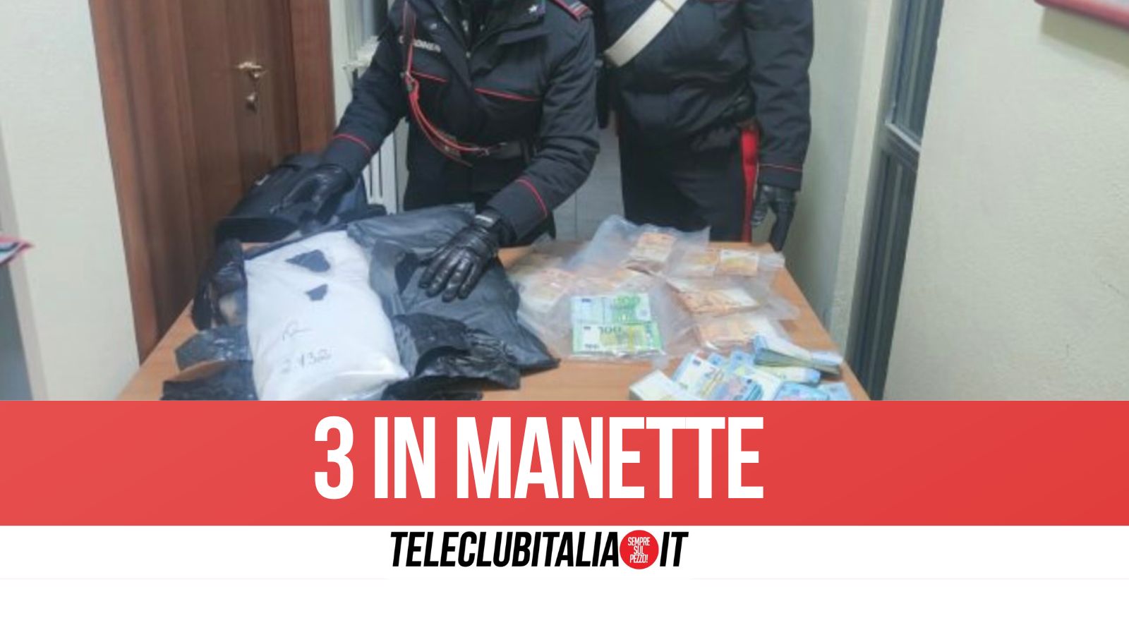 Casoria, blitz dei carabinieri: sequestrati 11 chili di cocaina e 93 mila euro in contanti