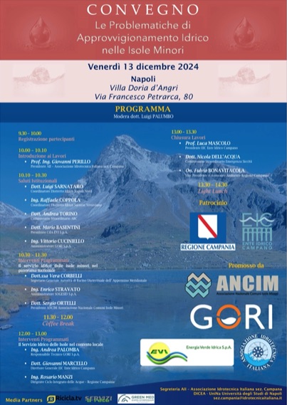 Acqua, la sfida delle isole: 13 dicembre convegno nella Villa Doria D’Angri a Napoli